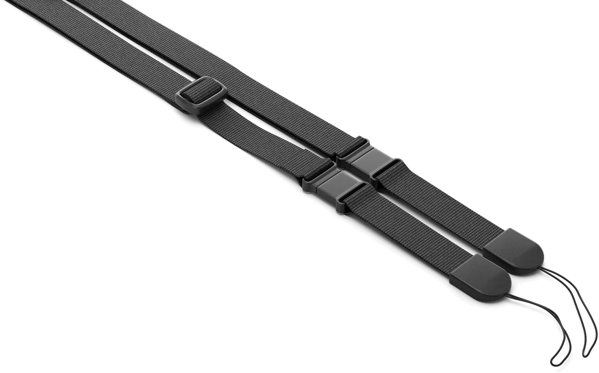 Black lanyard laid out with Antare Slide Lock mounts.